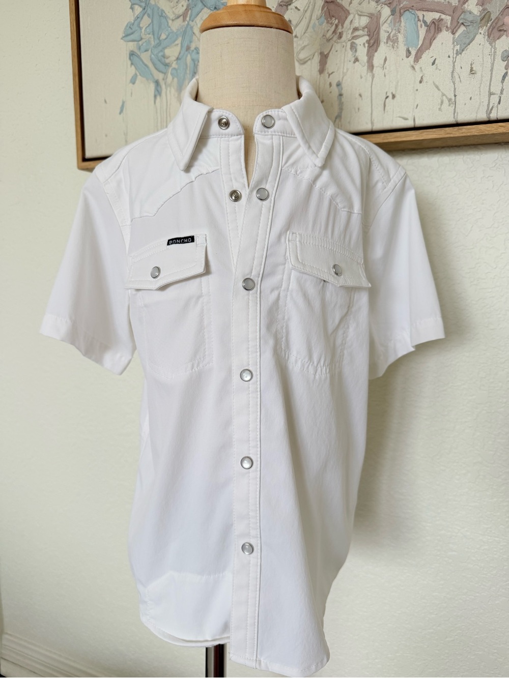 Boys Poncho Western Pearl Snap Shirt
